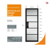 Metro Black Industrial Door Pair with Reeded  Glass - Prefinished