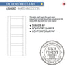 UK Made to Measure - Ashford 4L Interior Door - Frosted Glass - Premium Primed - 7 Colour Options
