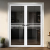 Adina Solid Wood Internal Door Pair UK Made DD0107T Tinted Glass - Cloud White Premium Primed - Urban Lite® Bespoke Sizes
