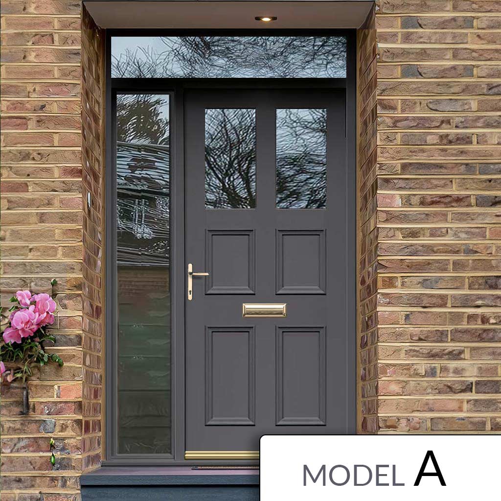 Exterior Victorian Ailsa 2L 4P Front Door with Single Sidelight and Tr