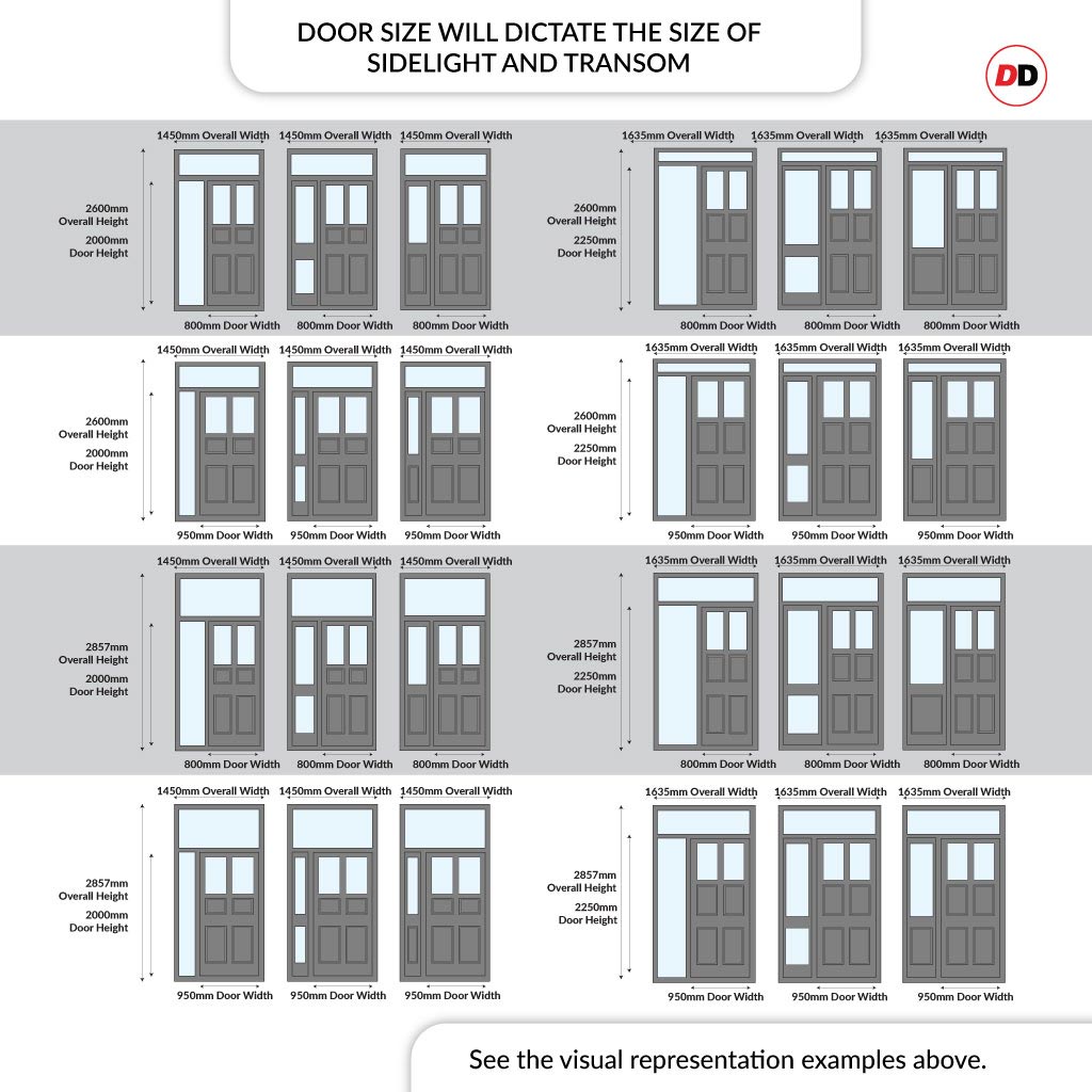 Exterior Victorian Ailsa 2L 4P Front Door with Single Sidelight and Tr