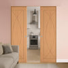 Amalfi Oak Double Absolute Evokit Pocket Door - Prefinished
