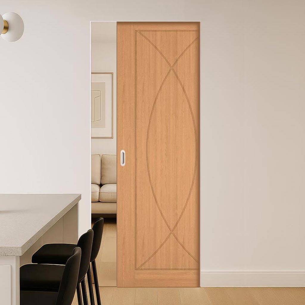 Amalfi Oak Single Absolute Evokit Pocket Door - Prefinished