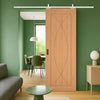 Top Mounted Stainless Steel Sliding Track & Amalfi Prefinished Oak Door