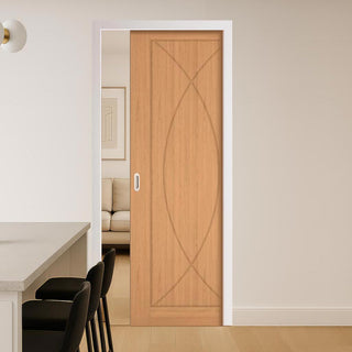 Image: Amalfi Oak Single Evokit Pocket Door - Prefinished