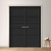 Amoo Panel Solid Wood Internal Door Pair UK Made DD0112P - Shadow Black Premium Primed - Urban Lite® Bespoke Sizes