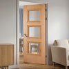Amsterdam 3 Pane Oak Internal Door - Clear Glass - Prefinished