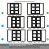 BlackRoom Divider - Antwerp 3 Pane Primed Clear Glass Unfinished Door Pair with Full Glass Sides