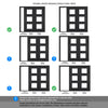 BlackRoom Divider - Antwerp 3 Pane Primed Clear Glass Unfinished Door Pair with Full Glass Side