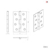 Monroe Door Lever Handle Pack - 3 Square Hinges - Matt Black