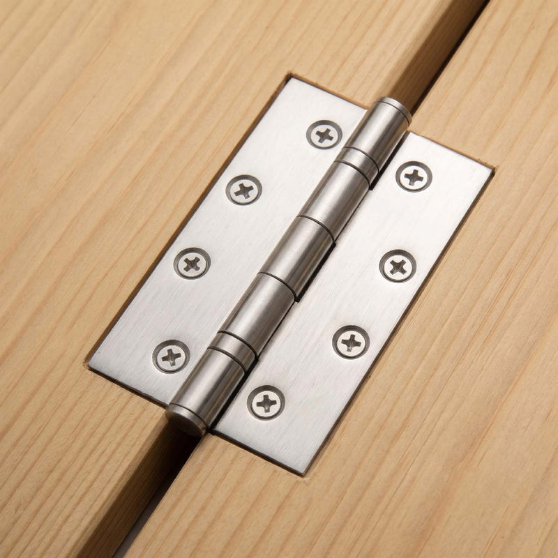 3x Ares Loft Style Satin Stainless Steel Hinges - 102x67mm