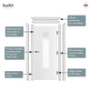 EasiKit Internal Door and Frame Kit - J B Kind Aria White Primed Flush Internal Door - Clear Glass