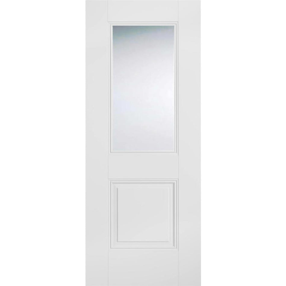 EasiKit Internal Door and Frame Kit - Arnhem 1 Pane 1 Panel Internal Door - Clear Glass - White Primed
