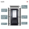 EasiKit Internal Door and Frame Kit - Arnhem Black Primed Internal Door - Clear Glass