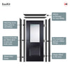EasiKit Internal Door and Frame Kit - Arnhem Black Primed Internal Door - Clear Glass