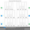 WhiteRoom Divider - Arnhem 1 Pane 1 Panel Clear Glass Primed Door Pair with Full Glass Sides