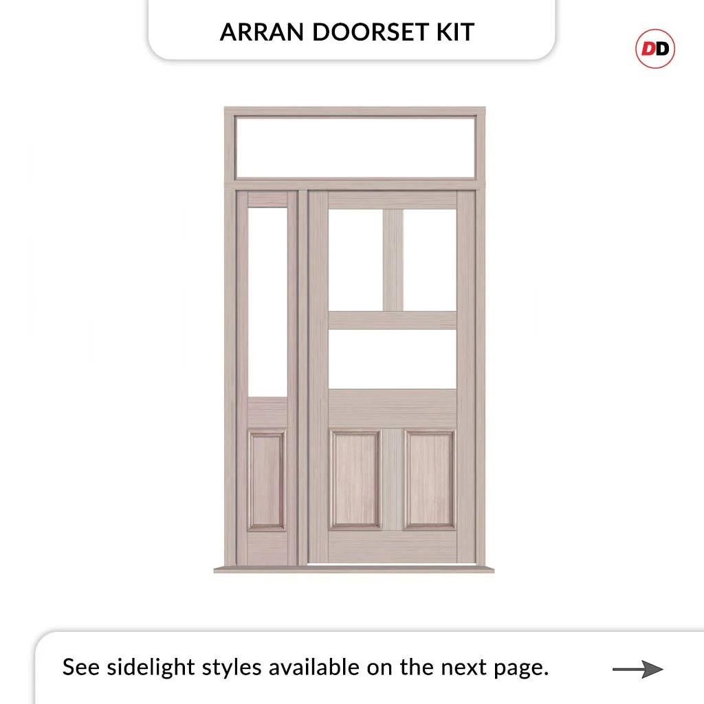 Exterior Victorian Arran 3L 2P Front Door with Single Sidelight and Tr
