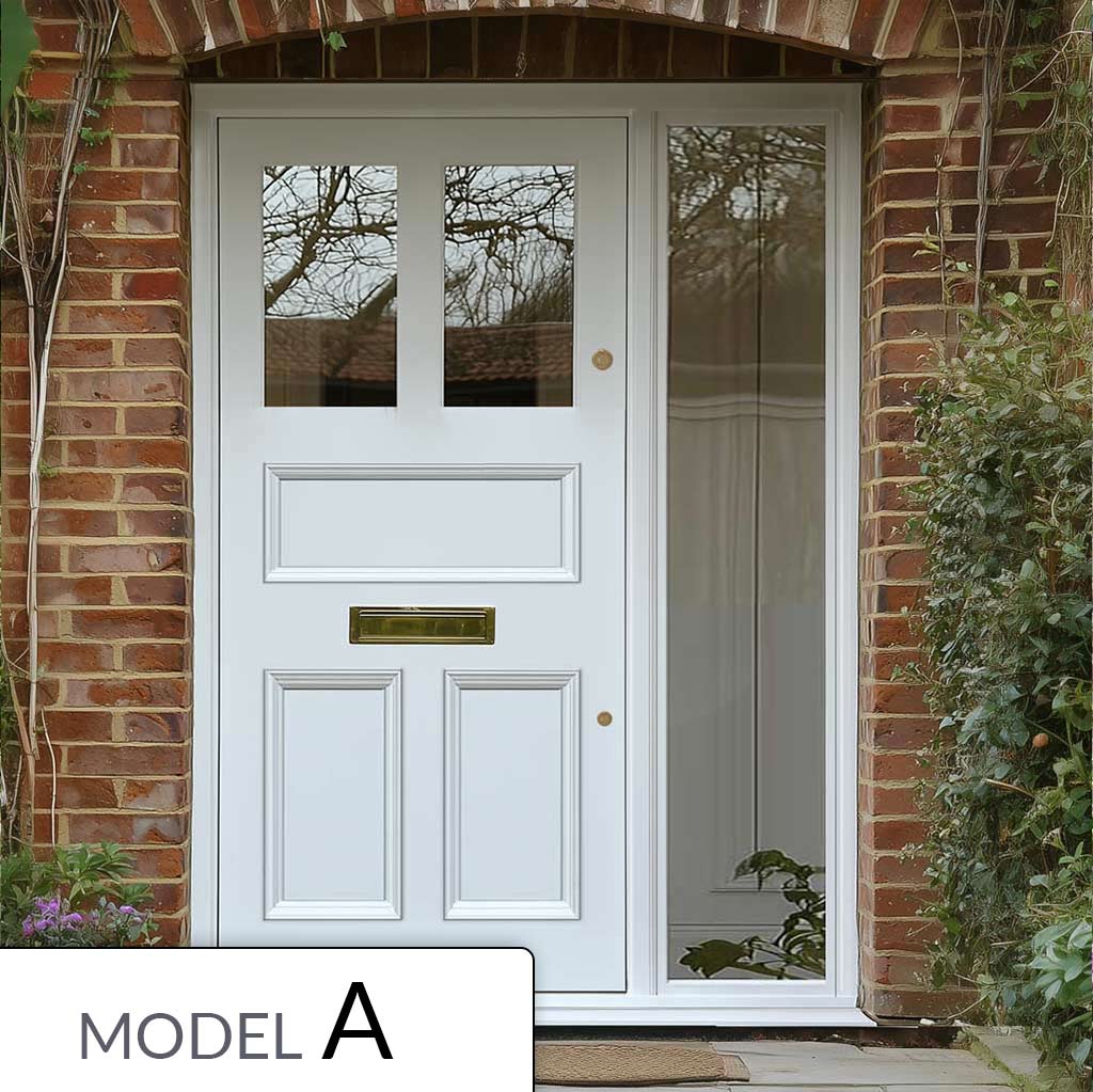 Exterior Victorian Arran 2L 3P Front Door with Single Sidelight - Cust