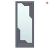 Urban Deco® Solid Wood Internal Door UK Made - Clear Glass - Stormy Grey Premium Primed - Bespoke Sizes