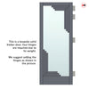 Urban Deco® Solid Wood Internal Door UK Made - Clear Glass - Stormy Grey Premium Primed - Bespoke Sizes