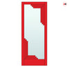 Urban Deco® Solid Wood Internal Door UK Made - Clear Glass - Pillar Box Red Premium Primed - Bespoke Sizes