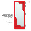 Urban Deco® Solid Wood Internal Door UK Made - Clear Glass - Pillar Box Red Premium Primed - Bespoke Sizes