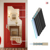 Urban Deco® Solid Wood Internal Door UK Made - Clear Glass - Pillar Box Red Premium Primed - Bespoke Sizes