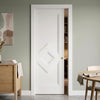 Ascot Single Evokit Pocket Door - White Primed