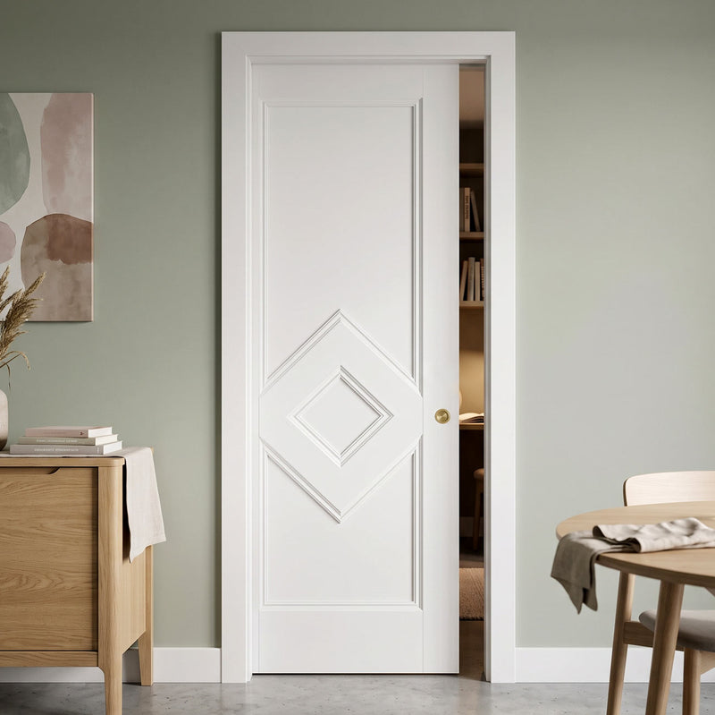 Ascot Single Evokit Pocket Door - White Primed