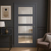 UK Made to Measure - Ashford 4L Interior Door - Clear Glass - Premium Primed - 7 Colour Options