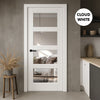 UK Made to Measure - Ashford 4L Interior Door - Clear Glass - Premium Primed - 7 Colour Options