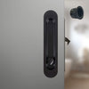 Aspen Pocket Door Oval (Oblong) Bathroom Lock Turn - Matt Black