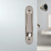 Aspen Pocket Door Oval (Oblong) Bathroom Lock Turn - Satin Nickel