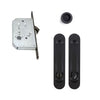 Aspen Pocket Door Oval (Oblong) Bathroom Lock Turn - Matt Black