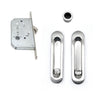 Aspen Pocket Door Oval (Oblong) Bathroom Lock Turn - Polished Chrome