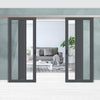 Double Sliding Door & Premium Wall Track - Eco-Urban® Avenue 2 Pane 1 Panel Doors DD6410G Clear Glass - 6 Colour Options