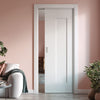 Axis Panelled Single Evokit Pocket Door - White Primed