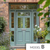 Exterior Victorian Nightingale 3L 2P Door with Two Sidelights & Transom - Customisable: Size, Colour, Glass and Sidelight Options