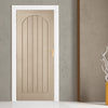Mexicano Blonde Oak Internal Door - Arched Square Top & Vertical Lining - Prefinished