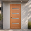 Balham Hardwood Front Door and Frame Set with Fittings - Frosted Toughened Double Glazing