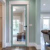 Baltimore 1 Pane Solid Wood Internal Door UK Made DD6301G - Clear Glass - Eco-Urban® Sage Sky Premium Primed