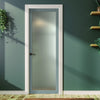Baltimore 1 Pane Solid Wood Internal Door UK Made DD6301SG - Frosted Glass - Eco-Urban® Sage Sky Premium Primed