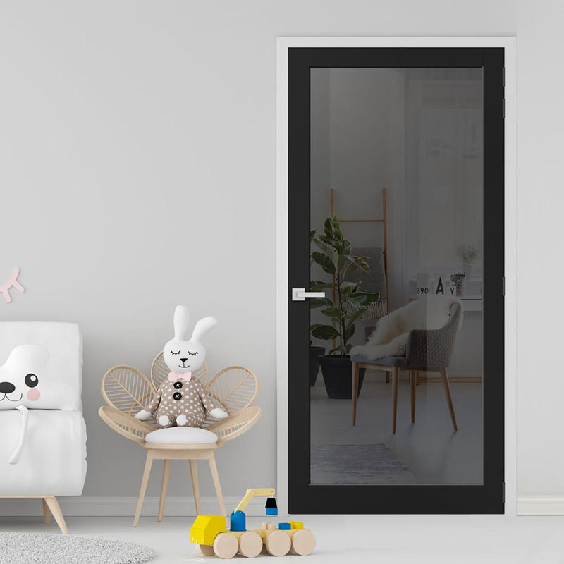 Baltimore 1 Pane Solid Wood Internal Door UK Made DD6301T - Tinted Glass - Eco-Urban - Colour Options