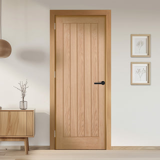 Image: EasiKit Internal Door and Frame Kit - Belize Oak Internal Door