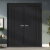 Bella Panel Solid Wood Internal Door Pair UK Made DD0103P - Shadow Black Premium Primed - Urban Lite® Bespoke Sizes