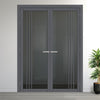 Bella Solid Wood Internal Door Pair UK Made DD0103T Tinted Glass - Stormy Grey Premium Primed - Urban Lite® Bespoke Sizes