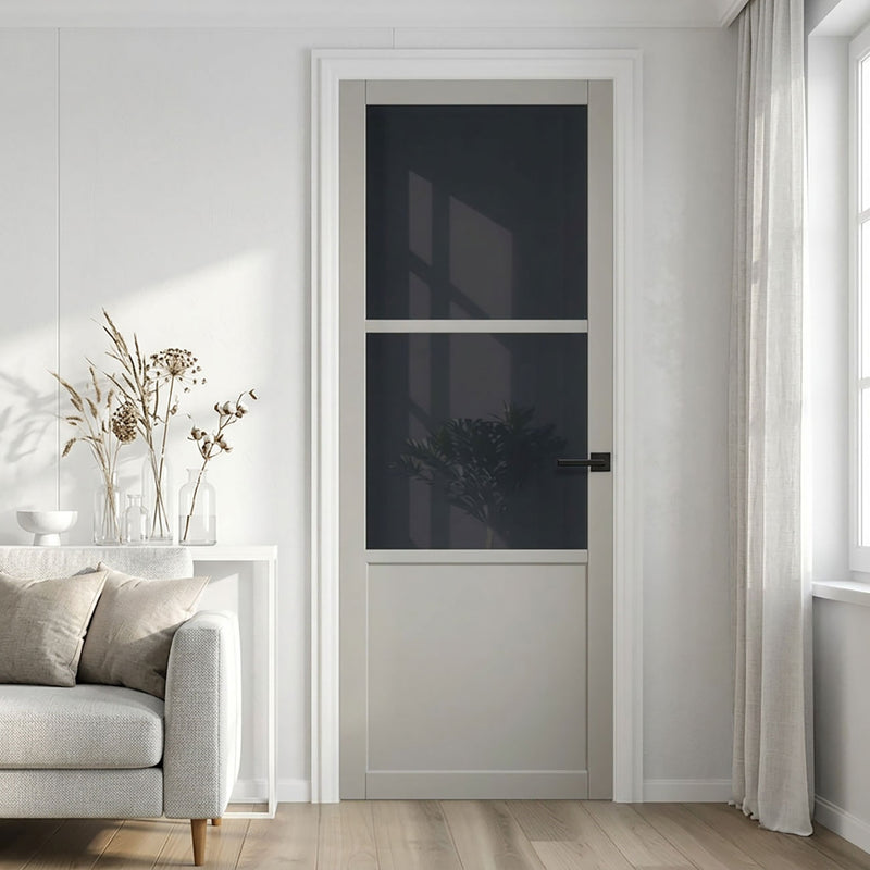 Berkley 2 Pane 1 Panel Solid Wood Internal Door UK Made DD6309 - Tinted Glass - Eco-Urban - Colour Options