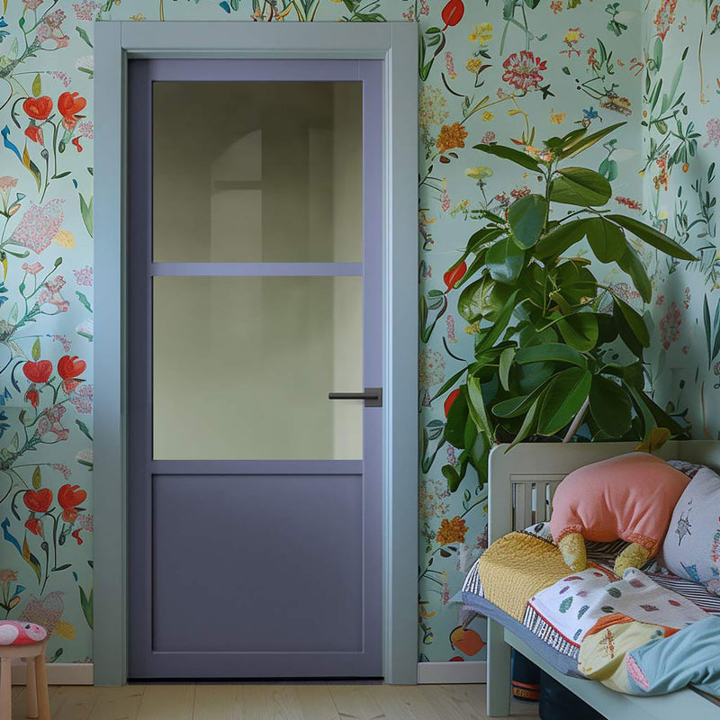 Berkley 2 Pane 1 Panel Solid Wood Internal Door UK Made DD6309G - Clear Glass - Eco-Urban - Colour Options