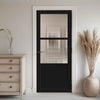 Berkley 2 Pane 1 Panel Solid Wood Internal Door UK Made DD6309 - Clear Reeded Glass - Eco-Urban - Colour Options