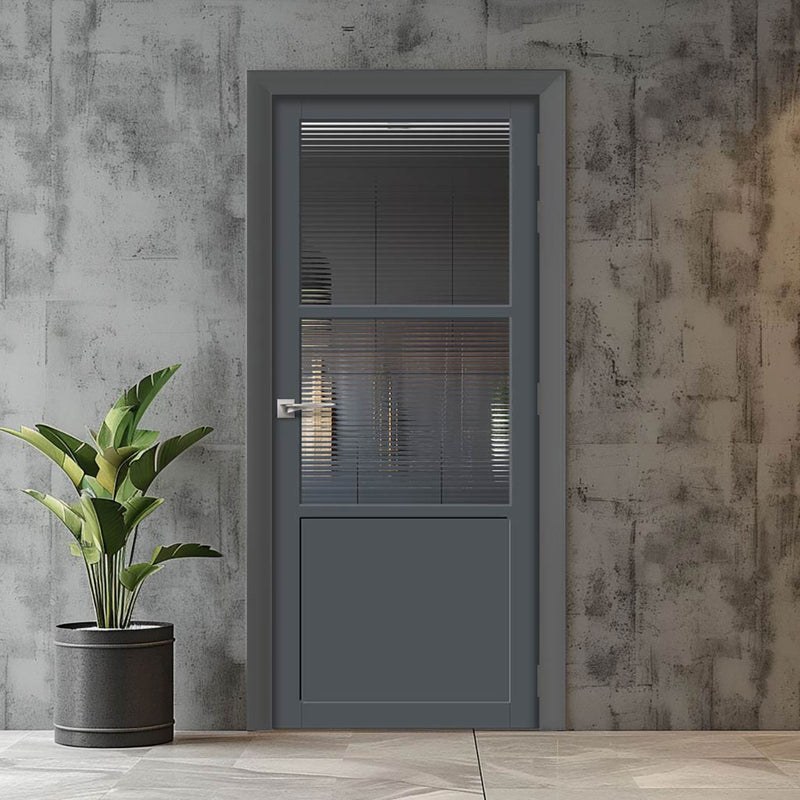 Berkley 2 Pane 1 Panel Solid Wood Internal Door UK Made DD6309 - Clear Reeded Glass - Eco-Urban - Colour Options